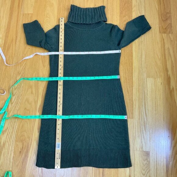 Peruvian Connection Dress Knit Turtleneck Elbow Sleeve Pima Cotton Green (M) - Picture 8 of 8